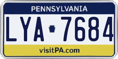 PA license plate LYA7684