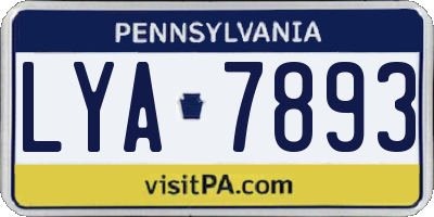 PA license plate LYA7893