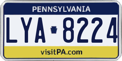 PA license plate LYA8224