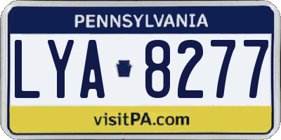 PA license plate LYA8277