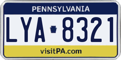 PA license plate LYA8321