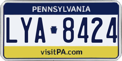 PA license plate LYA8424