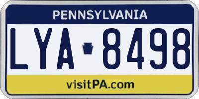 PA license plate LYA8498