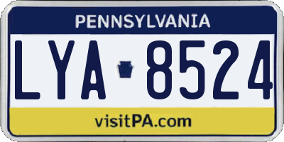 PA license plate LYA8524
