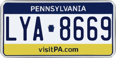 PA license plate LYA8669
