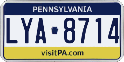 PA license plate LYA8714