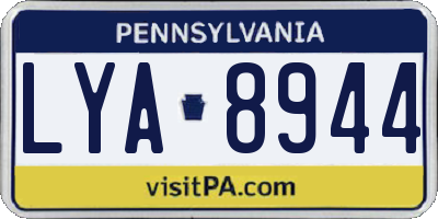 PA license plate LYA8944