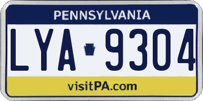 PA license plate LYA9304