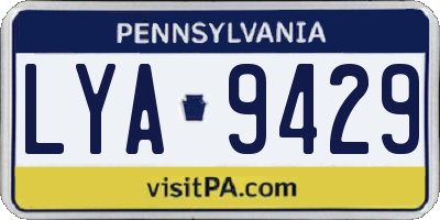 PA license plate LYA9429