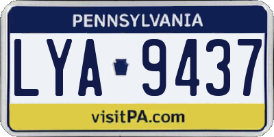 PA license plate LYA9437