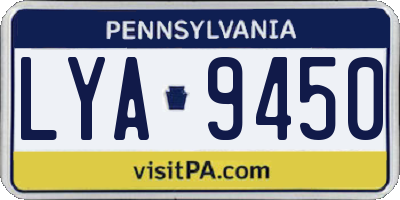 PA license plate LYA9450