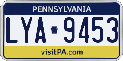 PA license plate LYA9453