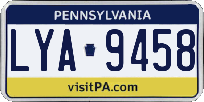 PA license plate LYA9458