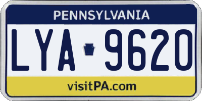PA license plate LYA9620