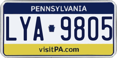 PA license plate LYA9805