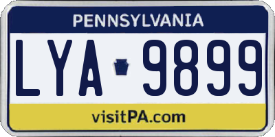 PA license plate LYA9899