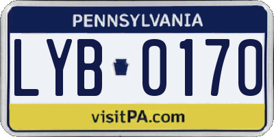 PA license plate LYB0170