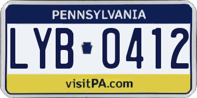PA license plate LYB0412