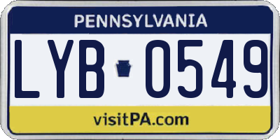 PA license plate LYB0549