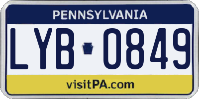 PA license plate LYB0849
