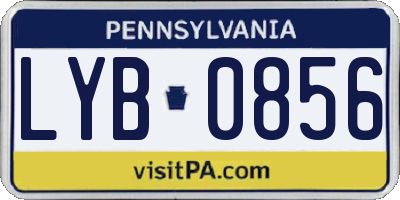 PA license plate LYB0856