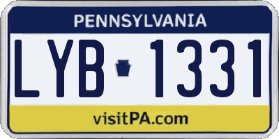 PA license plate LYB1331