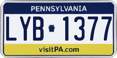 PA license plate LYB1377