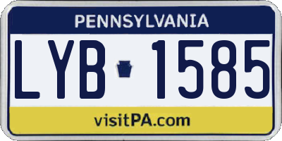 PA license plate LYB1585