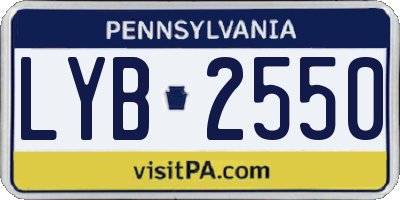 PA license plate LYB2550