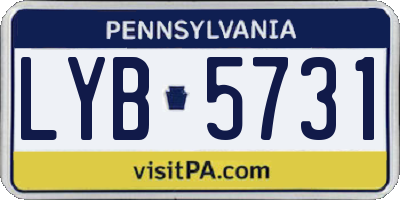 PA license plate LYB5731
