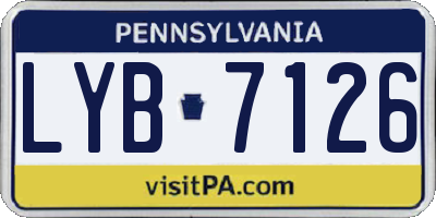 PA license plate LYB7126