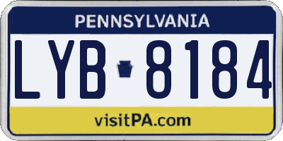 PA license plate LYB8184