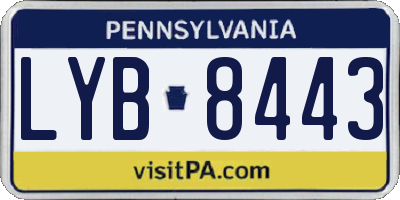 PA license plate LYB8443