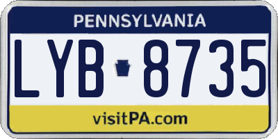PA license plate LYB8735