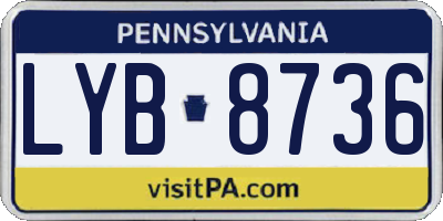 PA license plate LYB8736
