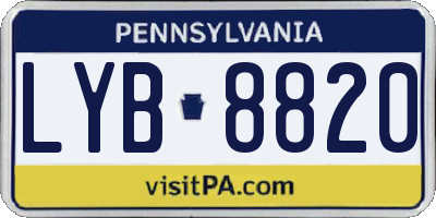PA license plate LYB8820