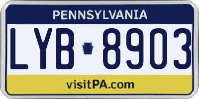 PA license plate LYB8903