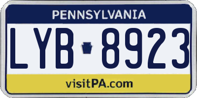 PA license plate LYB8923