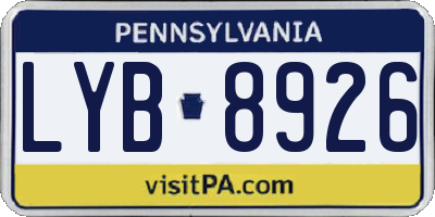 PA license plate LYB8926