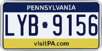 PA license plate LYB9156