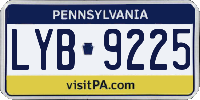 PA license plate LYB9225