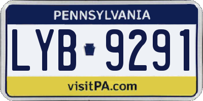 PA license plate LYB9291