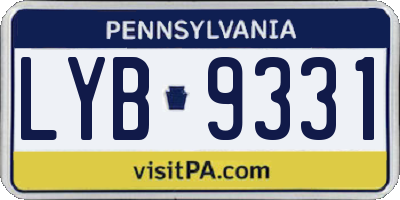 PA license plate LYB9331