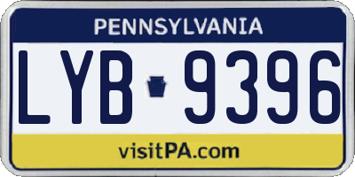 PA license plate LYB9396