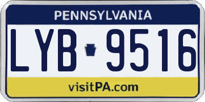 PA license plate LYB9516