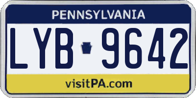 PA license plate LYB9642