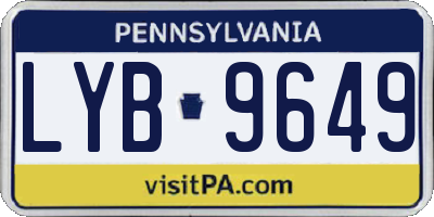 PA license plate LYB9649