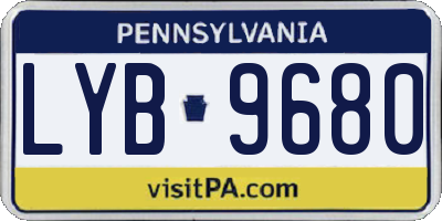 PA license plate LYB9680