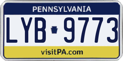PA license plate LYB9773