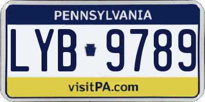 PA license plate LYB9789